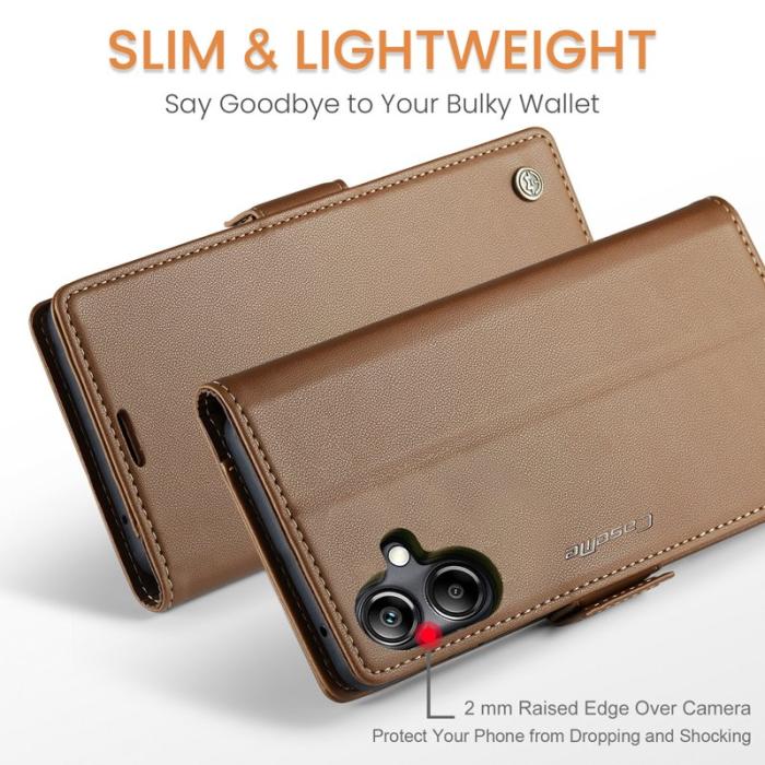 Caseme - CASEME Plånboksfodral Konstläder för Samsung Galaxy A06 4G - Brun