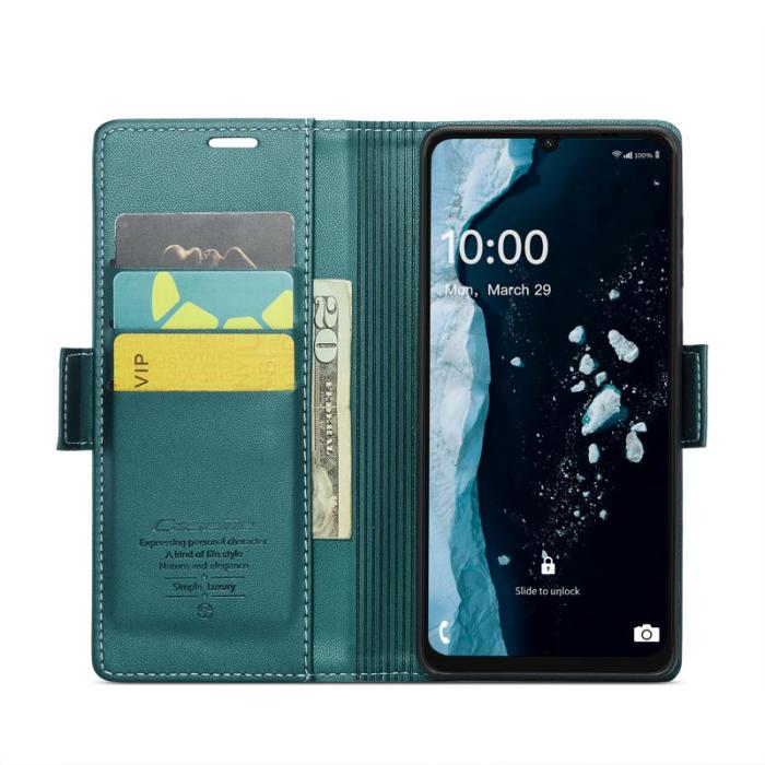 Caseme - CASEME Plånboksfodral Konstläder för Samsung Galaxy A06 4G - Grön