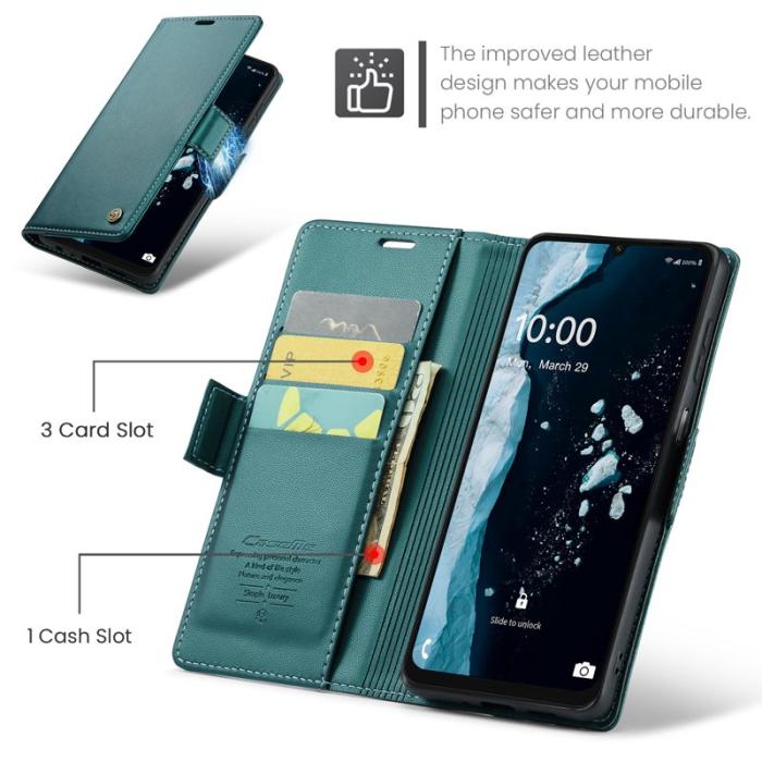 Caseme - CASEME Plånboksfodral Konstläder för Samsung Galaxy A06 4G - Grön