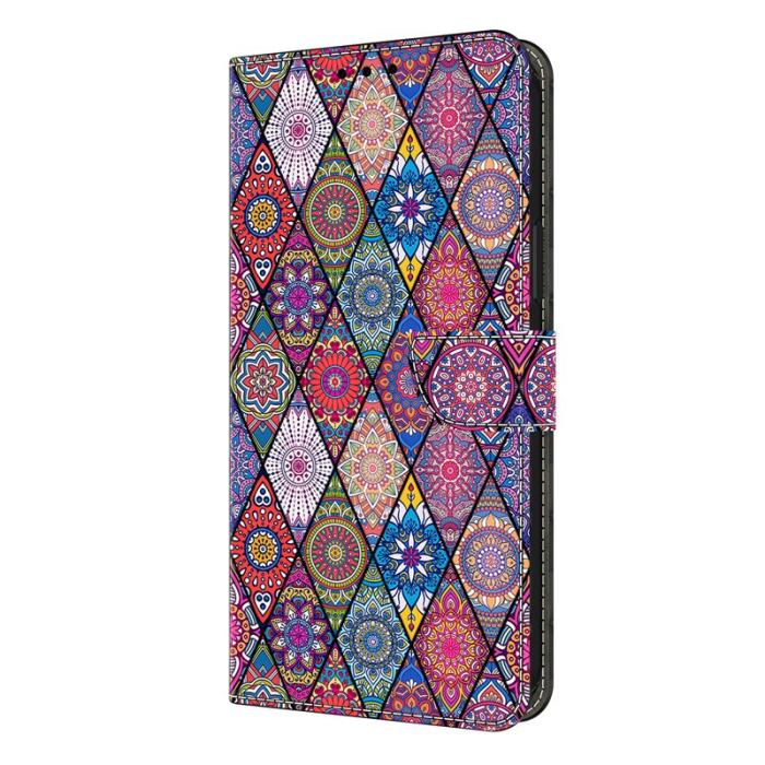 OEM - Samsung Galaxy S26 Plånboksfodral Mönstertryck Konstläder Flip Ställ - Röd
