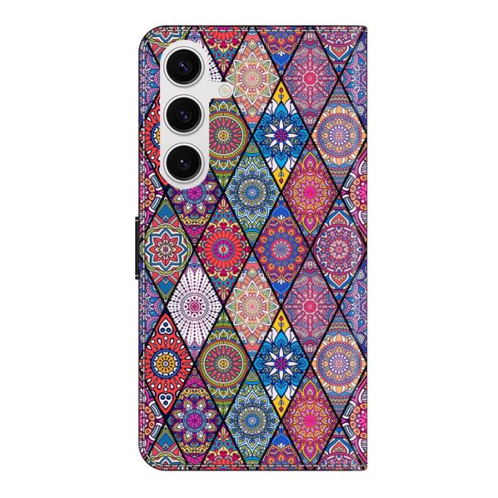 OEM - Samsung Galaxy S26 Plånboksfodral Mönstertryck Konstläder Flip Ställ - Röd