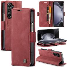 AUTSPACE - AUTSPACE Samsung Galaxy Z Fold5 Fodral KonstL&auml;der - R&ouml;d