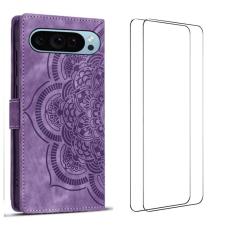 WANLONFENG - WANLONFENG Google Pixel 10 Pro XL Plånboksfodral Med 2 härdat glas