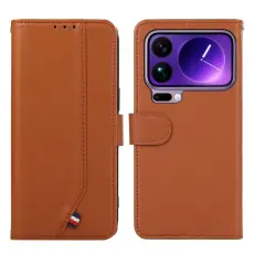 A-One Brand - Xiaomi 17 Pro Konstl&auml;der Pl&aring;nboksfodral RFID-Skydd - Brun