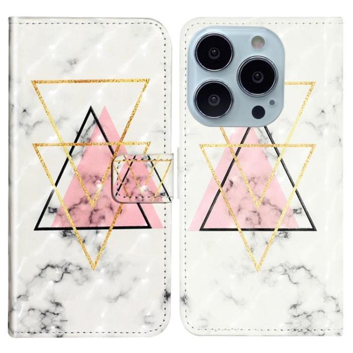 OEM - iPhone 14 Pro Max Plånboksfodral 3D Pattern - Triangle