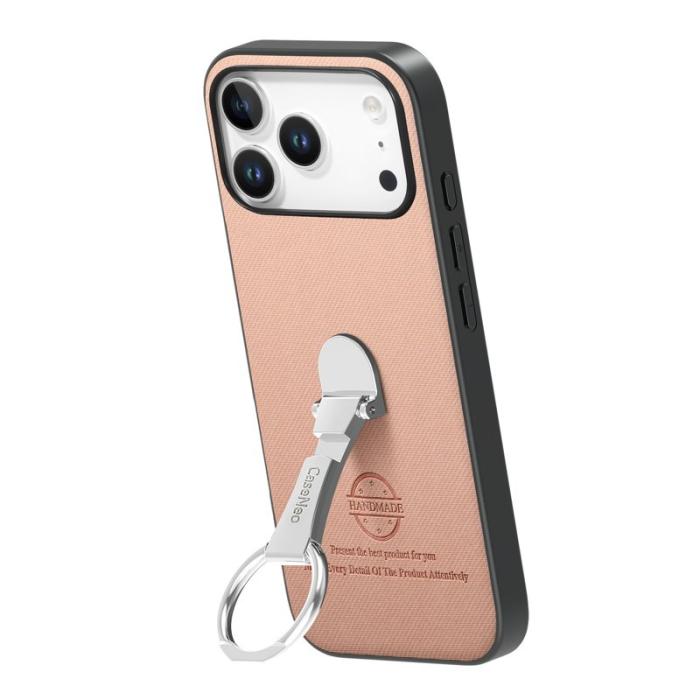 CASENEO - D.G Ming iPhone 17 Pro Fodral Kickstand KonstLäder - Rosa