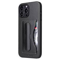 FIERRE SHANN - FIERRE SHANN iPhone 15 Pro Kickstand Fodral KonstL&auml;der - Svart