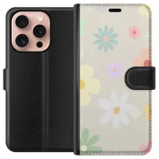 Gustaf - Pl&aring;nboksfodral till Apple iPhone 16 Pro med fejdande blommor