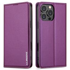 LC.imeeke - LC.IMEEKE L1 Series iPhone 16 Pro Pl&aring;nboksfodral Konstl&auml;der - Lila
