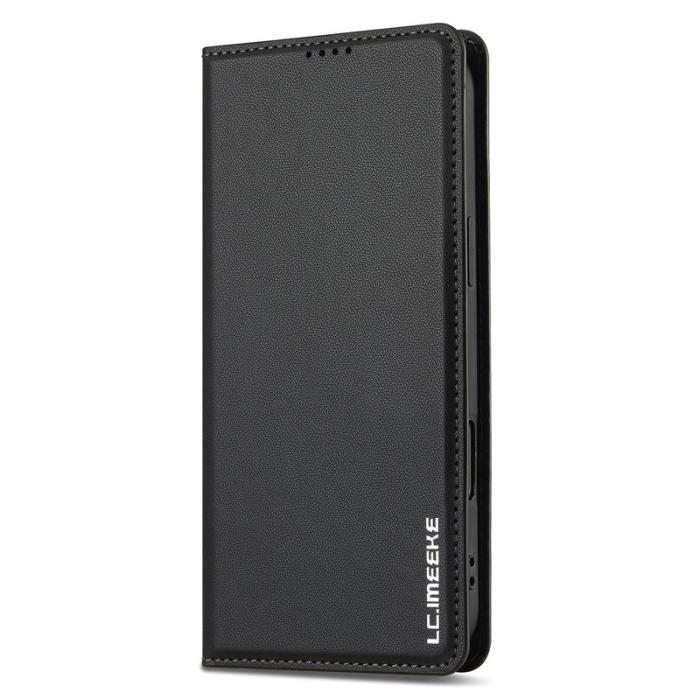 LC.imeeke - LC.IMEEKE L1 Series iPhone 16 Plus Plånboksfodral Konstläder - Svart