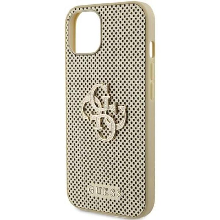 Guess - Guess iPhone 15 Mobilskal Perforated Glitter - Guld