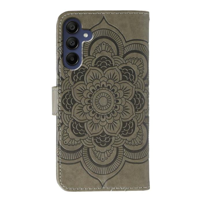 OEM - Samsung Galaxy S26 Plus Skal Konstläder Mandala Tryck - Grå