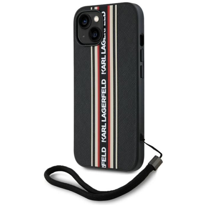 KARL LAGERFELD - Karl Lagerfeld iPhone 15 Mobilskal Athleisure Stripes Cord - Röd