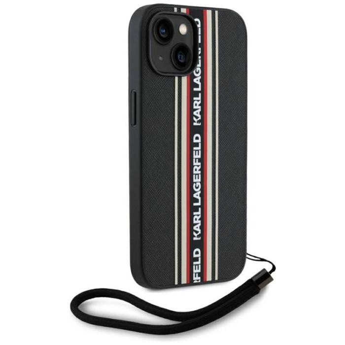 KARL LAGERFELD - Karl Lagerfeld iPhone 15 Mobilskal Athleisure Stripes Cord - Röd