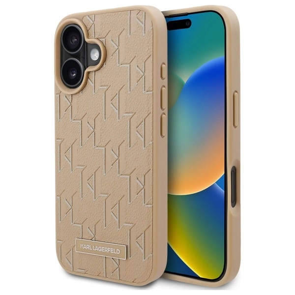 Karl Lagerfeld iPhone 16 Mobilskal MagSafe Hot Stamp - Beige | 2353 | AlltMobil
