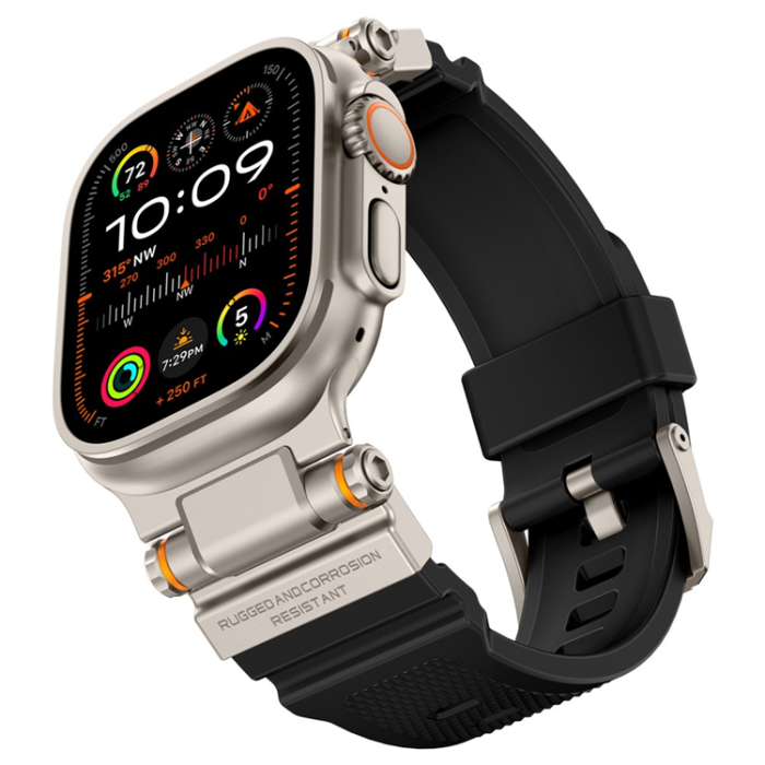 A-One Brand - Apple Watch 42/44/45/46/49mm Armband Silikon - Svart