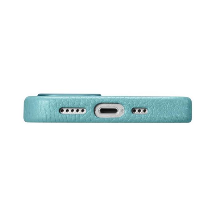 ICARER - iCarer iPhone 14 Pro Skal Magsafe Äkta Läder Litchi Premium - Grön