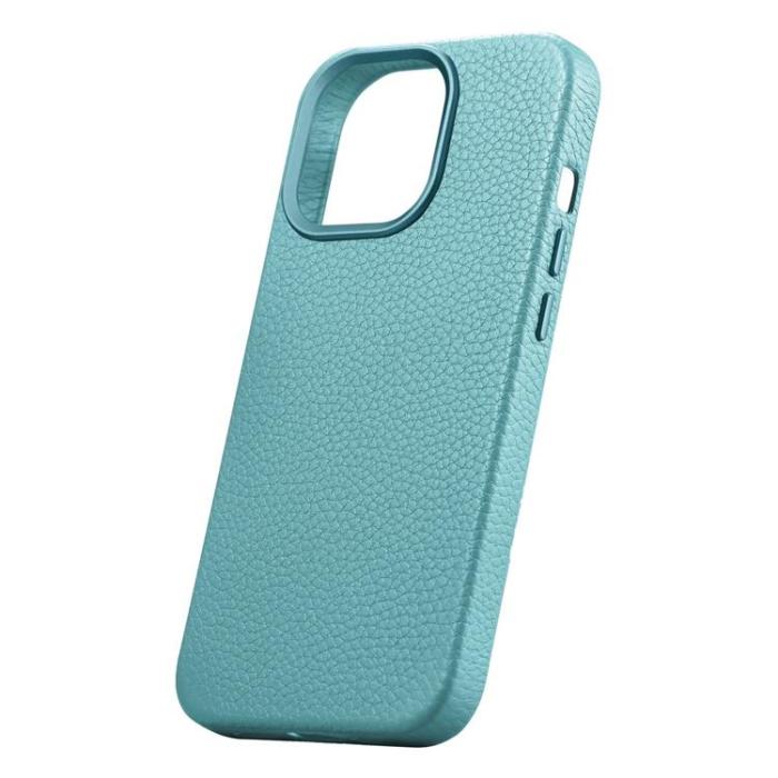 ICARER - iCarer iPhone 14 Pro Skal Magsafe Äkta Läder Litchi Premium - Grön