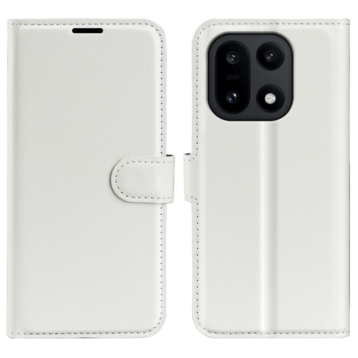 Amorus - AMORUS OnePlus 15 Plånboksfodral Litchi Shockproof - Vit