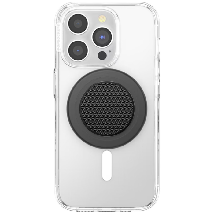 PopSockets - PopSockets Round Aluminum Triangle Knurl MagSafe Mobilgrip och Stativ - Svart