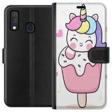 Gustaf - Pl&aring;nboksfodral till Samsung Galaxy A40 med Glad enh&ouml;rning