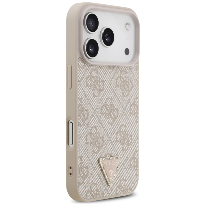 Guess - Guess Mobilskal För iPhone 18 Pro/17 Pro Magsafe Läder 4G Triangel Strass
