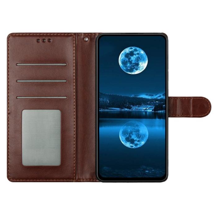 OEM - Samsung Galaxy S26 Plus Plånboksfodral Konstläder Ställfunktion - Brun