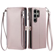 OEM - Samsung Galaxy S26 Ultra Fodral TPU + Konstl&auml;der - Ros&eacute;guld