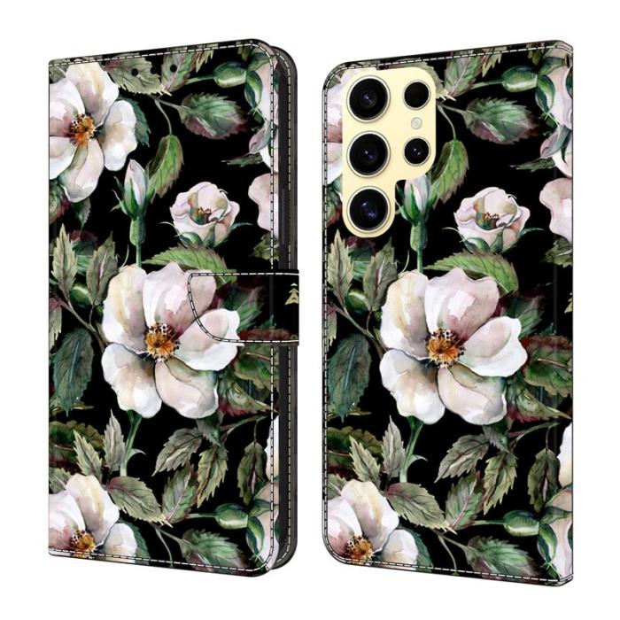OEM - Samsung Galaxy S26 Ultra Plånboksfodral Flip Konstläder Mönstertryck Stor Blomma