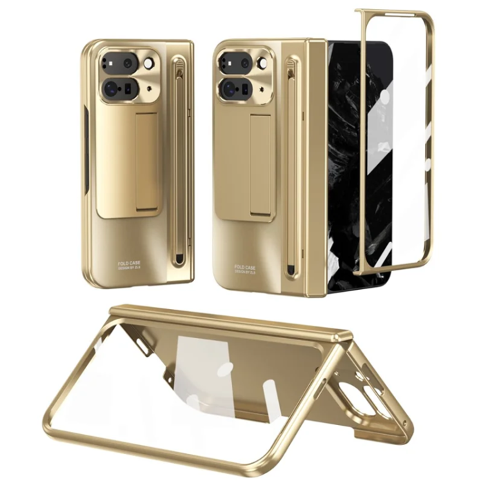 A-One Brand - Google Pixel 10 Pro Fold Mobilskal Kickstand Hinge PC - Guld