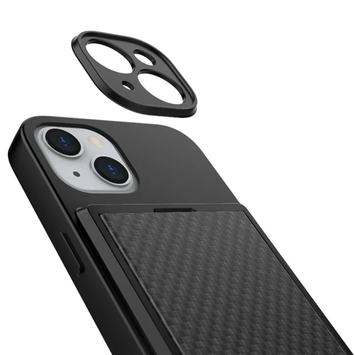 A-One Brand - iPhone 14 Mobilskal Korthållare - Svart