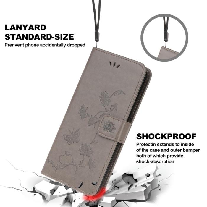 OEM - Butterfly Plånboksfodral till Huawei P40 - Grå