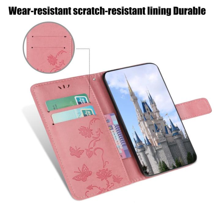 OEM - Butterfly Plånboksfodral till Huawei P40 - Rosa