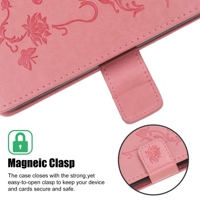 OEM - Butterfly Plånboksfodral till Huawei P40 - Rosa