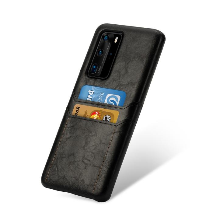 OEM - Skal med kortplatser till Huawei P40 - Svart