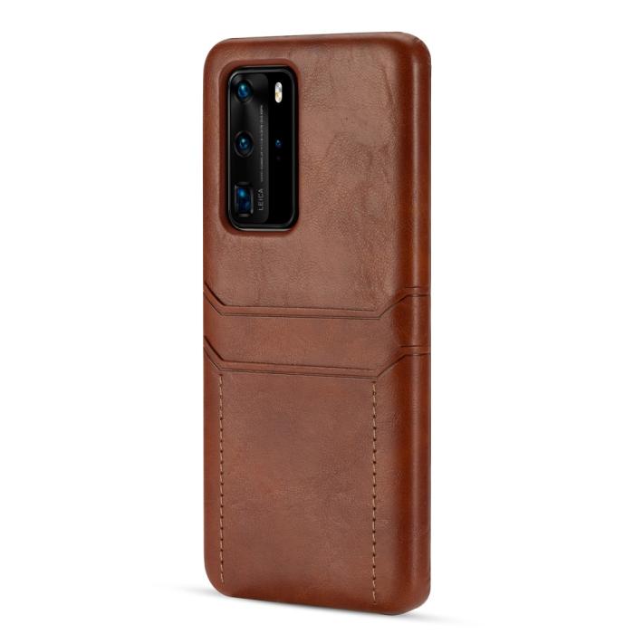 OEM - Skal med kortplatser till Huawei P40 - Brun