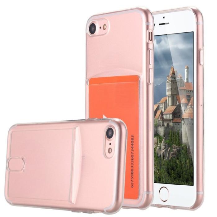 A-One Brand - Flexicase Skal med Kortplats till Apple iPhone 6/7/8/SE 2020 - Transparent