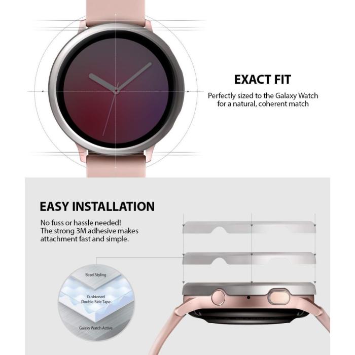 UTGATT5 - RINGKE Infattningsring Styling Galaxy Watch Aktiv 2 (44Mm) Glänsande Svart