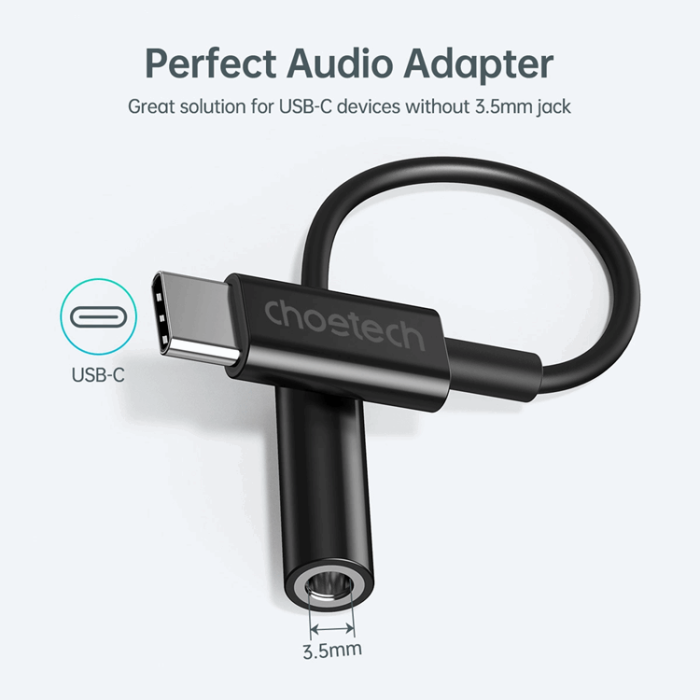 Choetech - Choetech USB-C till Ljudadapter DC 3.5 mm - Svart