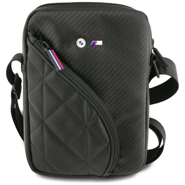 BMW Tablet Väska 8"""" Crossbody Nylon Pockets & Metal Logo BMTB8PCASEPOK (Svart) | 2353 | AlltMobil
