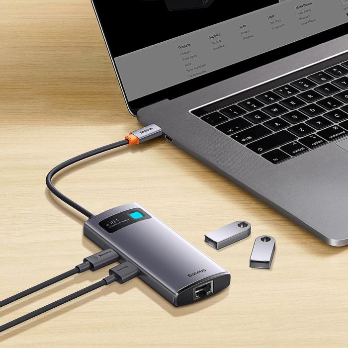 BASEUS - Baseus Hub 4in1 USB Type-C - Grå