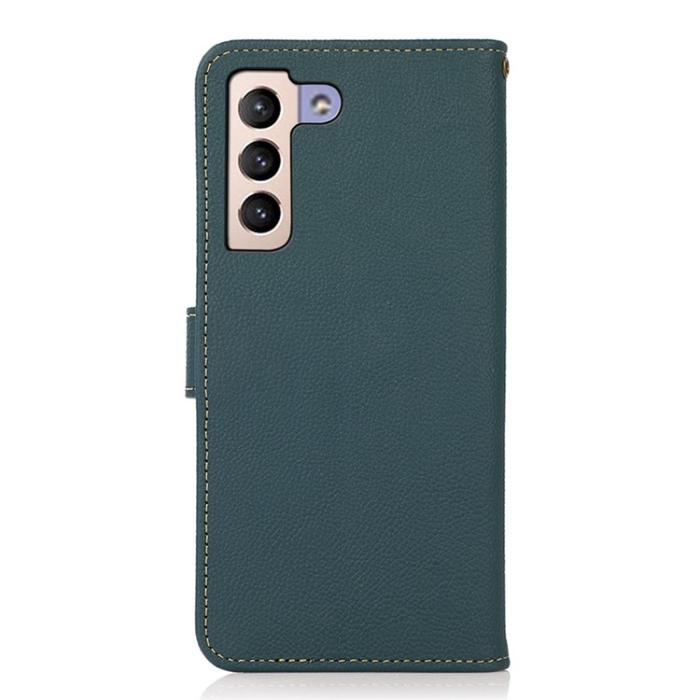 KHAZNEH - KHAZNEH Galaxy S23 Plus Plånboksfodral Äkta Läder RFID - Grön