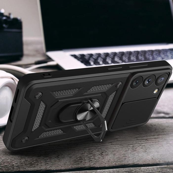 OEM - Galaxy A54 Skal Ringhållare Hybrid Armor Camshield - Svart