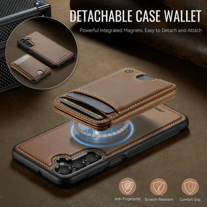 OEM - JEEHOOD Mobilskal till Samsung Galaxy A15 5G Konstläder - Brun