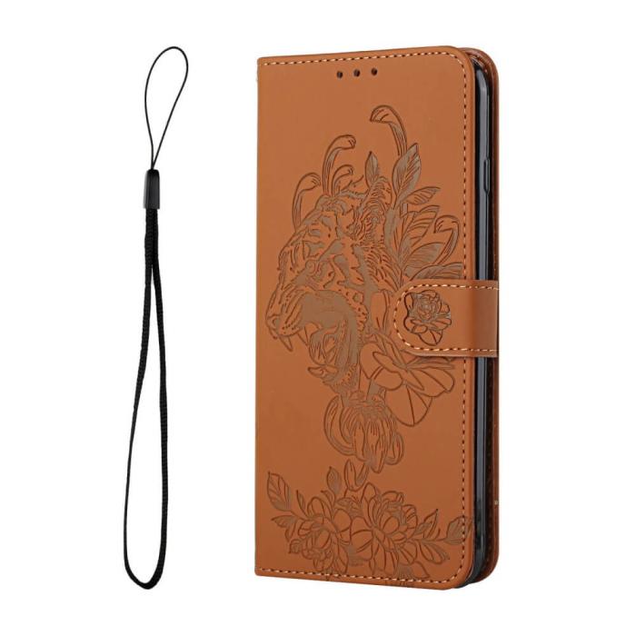 A-One Brand - Tiger Flower Plånboksfodral till iPhone 12 Mini - Brun