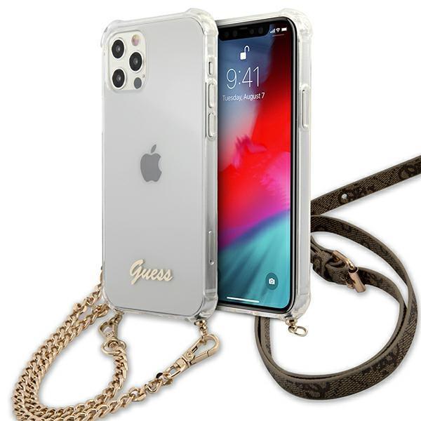 Guess Skal iPhone 12 & 12 Pro Gold Chain - Transparent | 2353 | AlltMobil