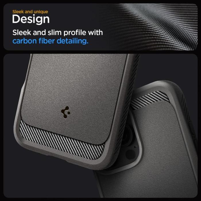Spigen - Spigen iPhone 16 Pro Mobilskal Magsafe Rugged Armor - Grå