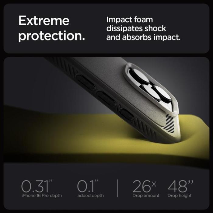 Spigen - Spigen iPhone 16 Pro Mobilskal Magsafe Rugged Armor - Grå