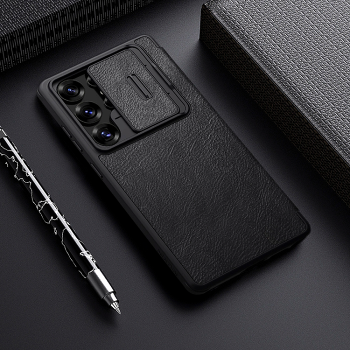 Nillkin - Nillkin Galaxy S25 Ultra Plånboksfodral QinPro Läder - Svart