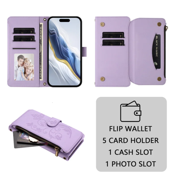 A-One Brand - Sony Xperia 10 VII Plånboksfodral Butterfly Floral - Lila